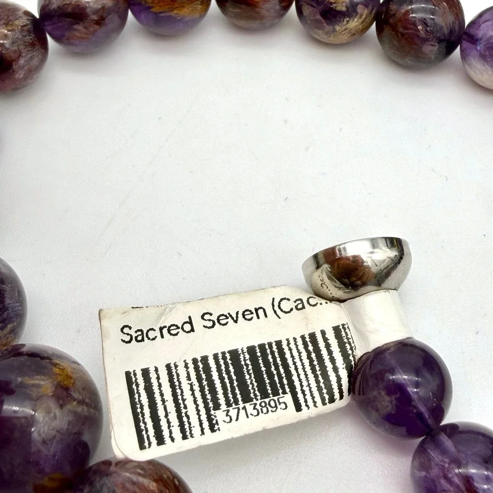 D'Joy‎ 925 Silver Sacred Seven Cacoxenite Amethyst Beaded Necklace 20